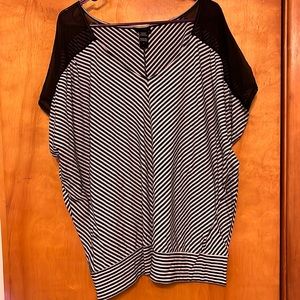 Torrid Striped and Mesh Top